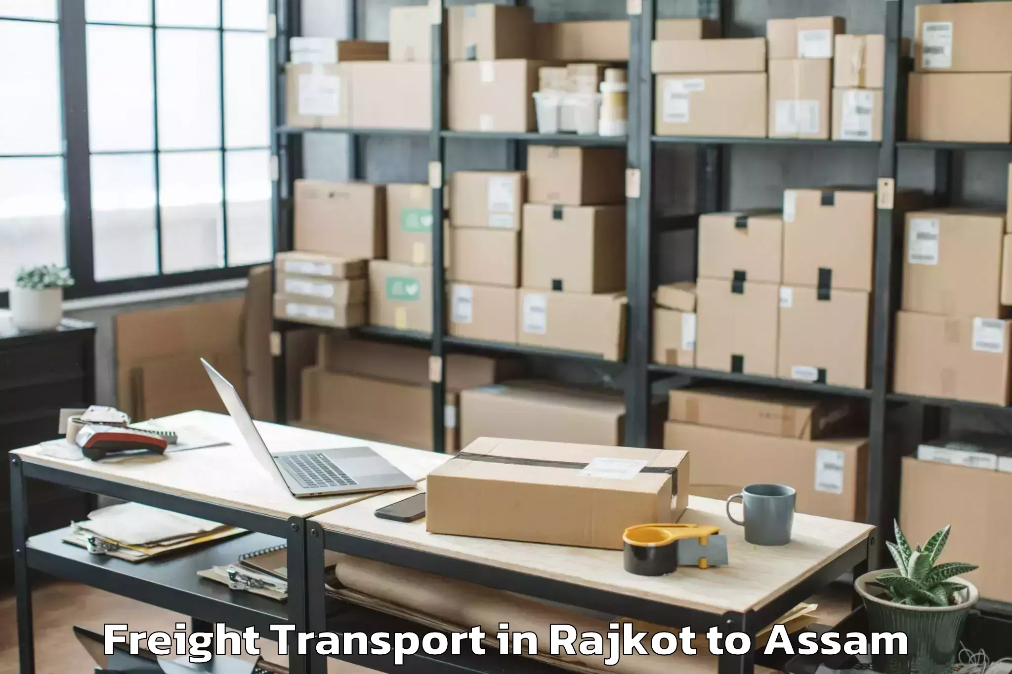 Easy Rajkot to Bhergaon Freight Transport Booking